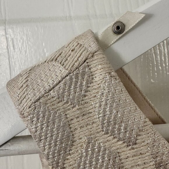 WHBM Champagne Metallic Diamond Jacquard Sheath Dress Sz 2 - Picture 9 of 11